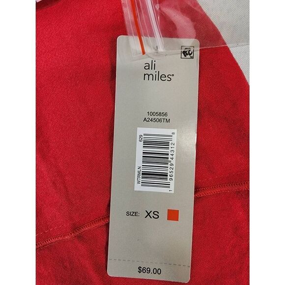 Ali Miles Women's XS Woven Pull on Tunic with Button Details Three Quarters Slee - Picture 9 of 9